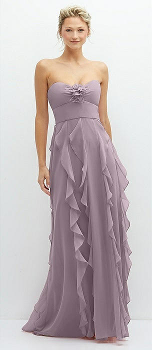 Strapless Purple Dresses