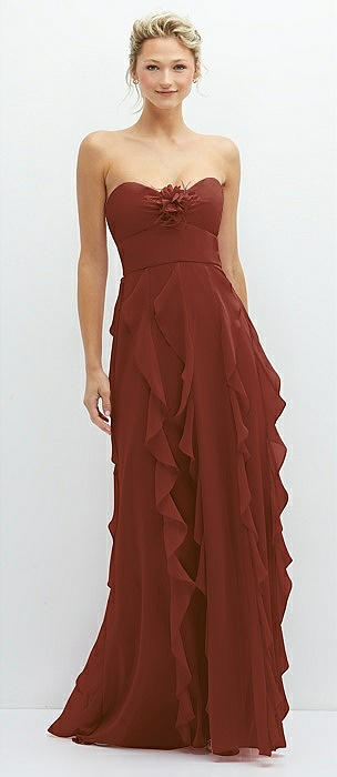 BCBGMAXAZRIA Ziv Chiffon Gown in Rust Color size 6 | eBay