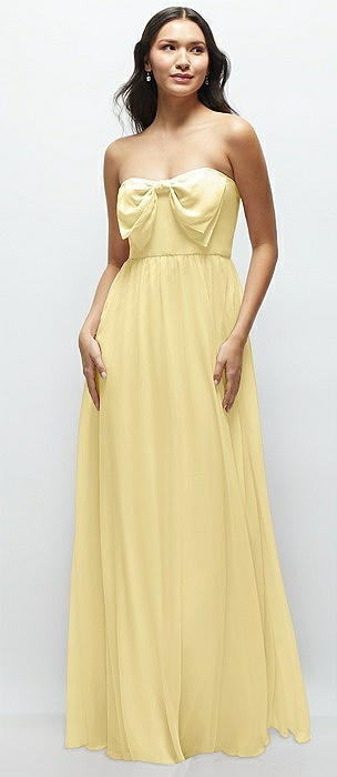 Pale Yellow Lux Chiffon Bridesmaid Dresses