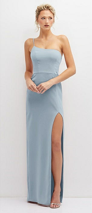 Adjustable Strap Wrap Bodice Maxi Dress with Front Slit by Lovely  Bridesmaids LB036 available in 71 colours