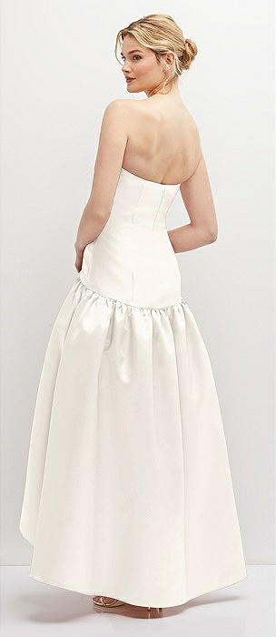 Ivory Satin A Line Off Shoulder Short Wedding Dresses PW383