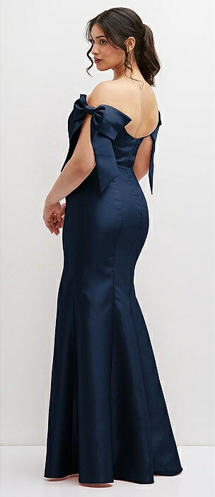 Draped Twist Halter Tie-back Trumpet Bridesmaid Dress In Atlantic Blue