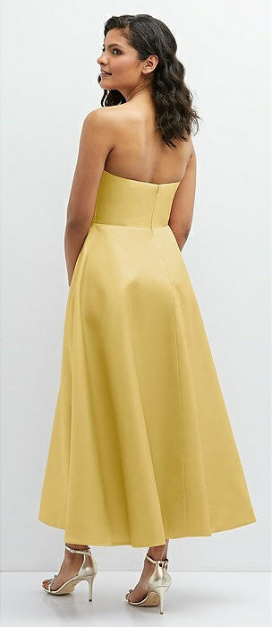 Ainslee Square Neck Midi Dress in Pastel Yellow