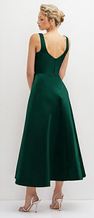 Dana Strapless Chiffon and Lace Midi Dress in Hunter Green  Green lace  dresses, Green chiffon dress, Hunter green bridesmaid dress