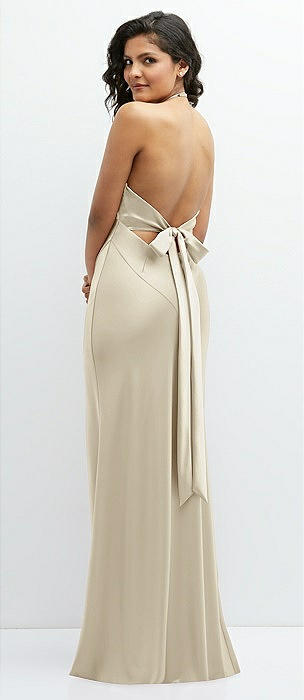 Champagne Open Back Bridesmaid Dresses