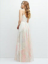 Romantic Floral Soft Tulle Maxi Bridesmaid Dress With Full Skirt In Rose  Romance