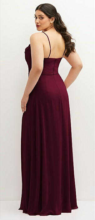 Jackson Cabernet Flutter Sleeve Chiffon Dress