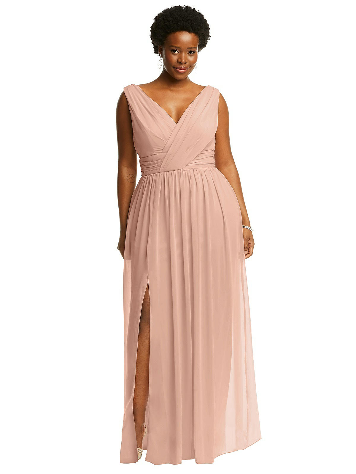 V|neck Fitted Prom Dress Blush 20537 | Promheadquarters.com