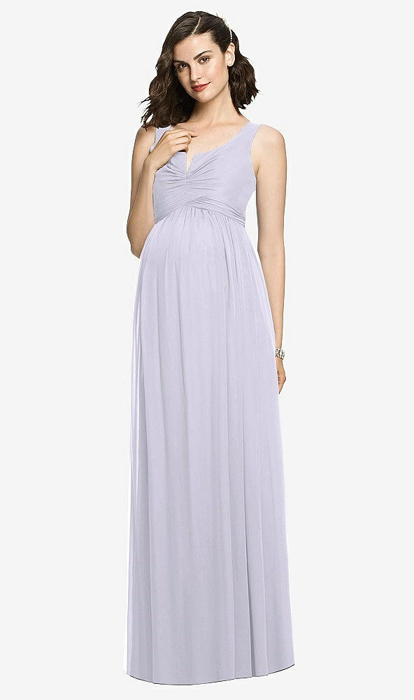 Sleeveless Notch Maternity Bridesmaid Dress In Silver Dove