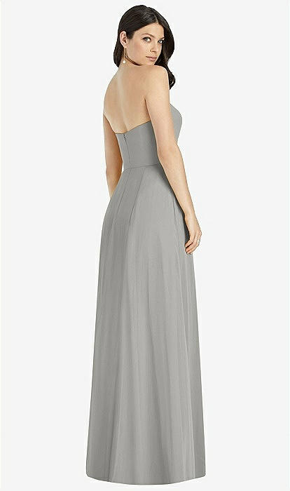 QUIET LUXURY DROP  small grey strapless dress with buckle detail – remass