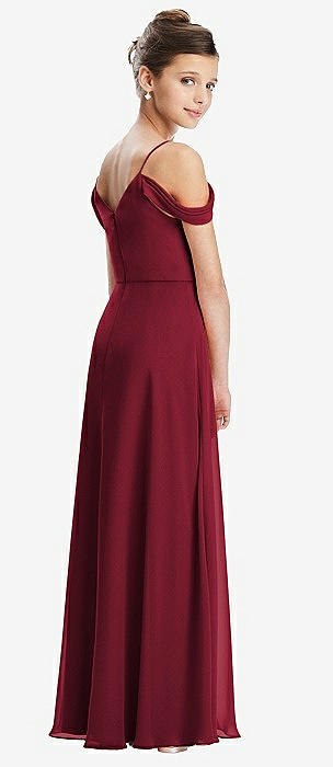 Burgundy junior sale bridesmaid dress