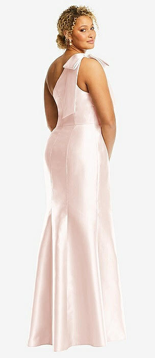 Pink Chiffon A Line One Shoulder Bridesmaid Dresses, Wedding Party Dress,  PB155