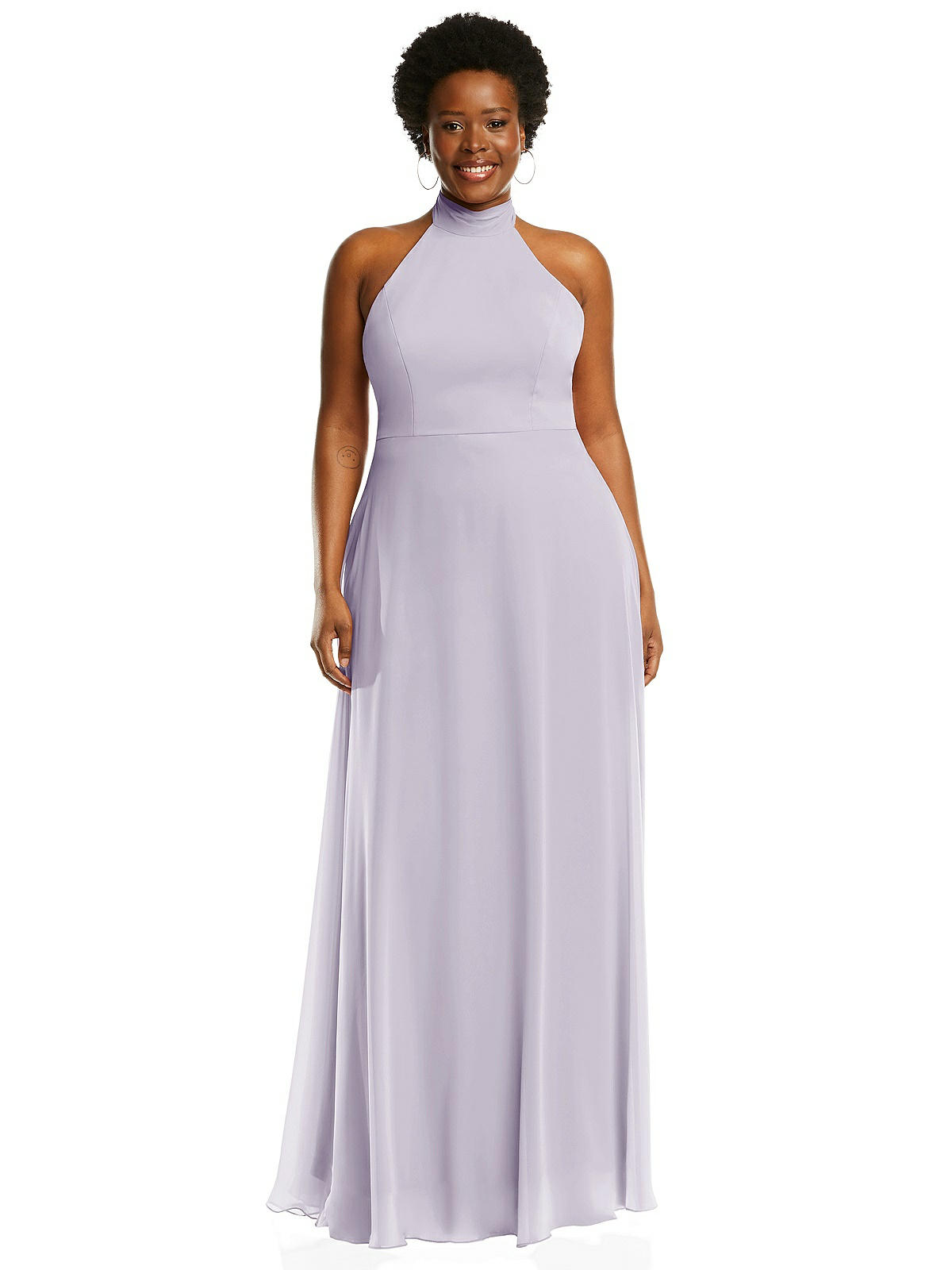 High Neck Halter Backless Maxi Bridesmaid Dress In Moondance | The ...
