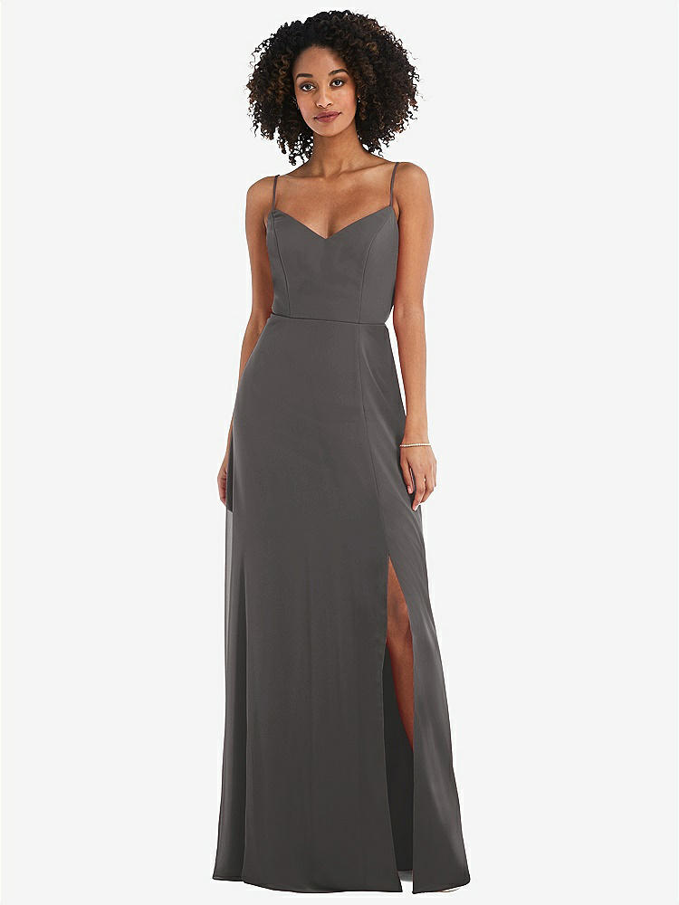 Velvet Wrap Maxi Bridesmaid Dress With Pockets In Caviar Gray
