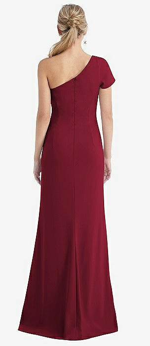 burgundy cap sleeve dress