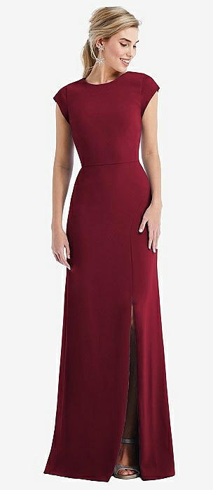 Burgundy high neck store dress