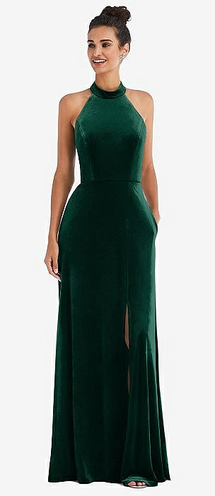 Green Lux Velvet Bridesmaid Dresses