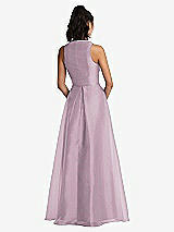 Rear View Thumbnail - Suede Rose Plunging Neckline Pleated Skirt Maxi Dress with Pockets