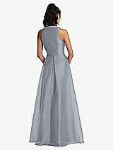 Rear View Thumbnail - Platinum Plunging Neckline Pleated Skirt Maxi Dress with Pockets