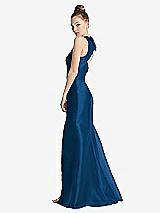 Side View Thumbnail - Comet Bateau Neck Open-Back Maxi Dress with Bow Detail