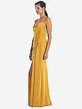 Alt View 2 Thumbnail - NYC Yellow Cowl-Neck Draped Wrap Maxi Dress with Front Slit