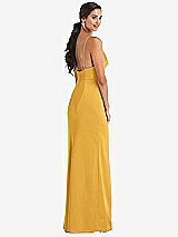 Alt View 3 Thumbnail - NYC Yellow Cowl-Neck Draped Wrap Maxi Dress with Front Slit