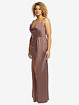 Side View Thumbnail - Sienna Cowl-Neck Draped Wrap Maxi Dress with Front Slit