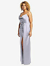 Side View Thumbnail - Silver Dove Cowl-Neck Draped Wrap Maxi Dress with Front Slit