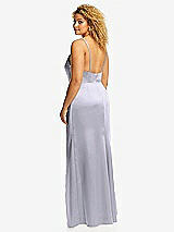 Rear View Thumbnail - Silver Dove Cowl-Neck Draped Wrap Maxi Dress with Front Slit