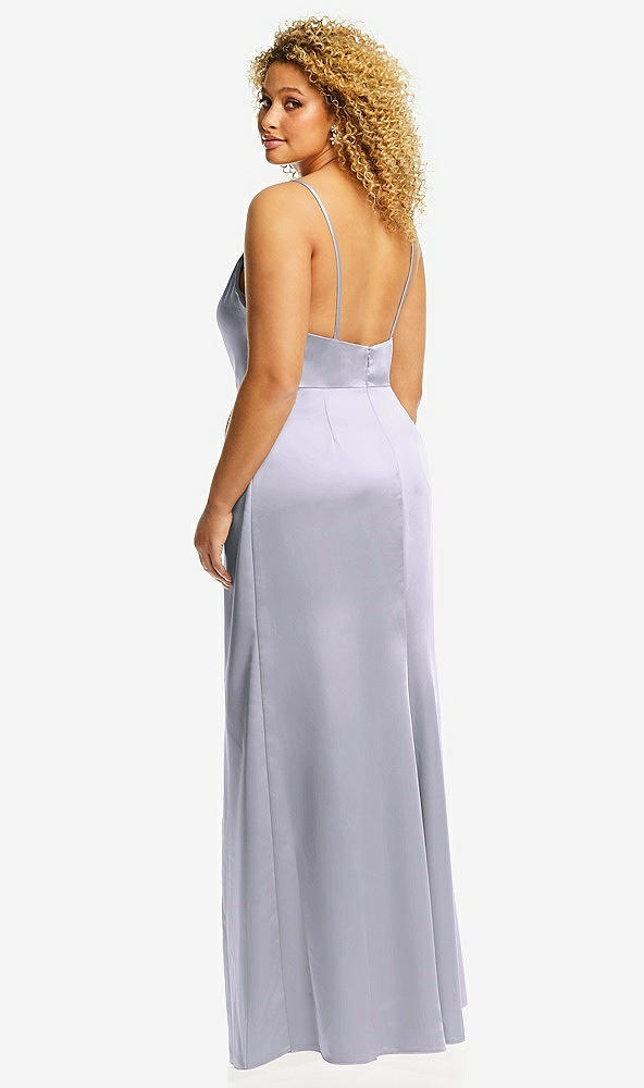 Back View - Silver Dove Cowl-Neck Draped Wrap Maxi Dress with Front Slit