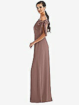 Side View Thumbnail - Sienna Off-the-Shoulder Tie Detail Maxi Dress with Front Slit