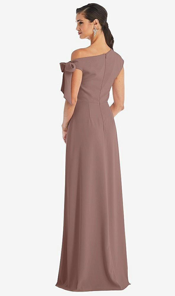 Back View - Sienna Off-the-Shoulder Tie Detail Maxi Dress with Front Slit