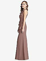 Side View Thumbnail - Sienna Halter Maxi Dress with Cascade Ruffle Slit