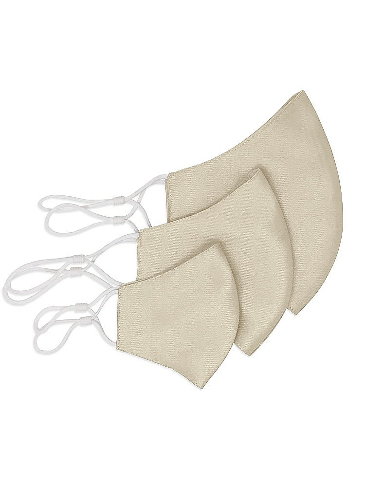 Back View - Champagne Satin Twill Reusable Face Mask