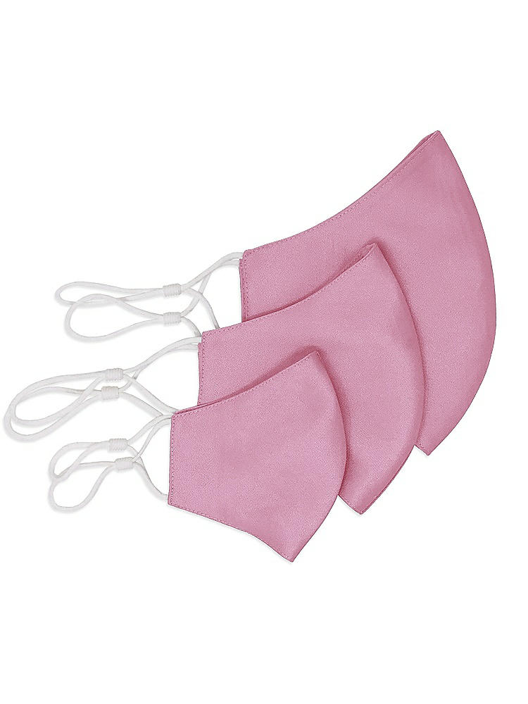 Back View - Powder Pink Satin Twill Reusable Face Mask