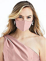 Alt View 2 Thumbnail - Rose - PANTONE Rose Quartz Satin Twill Reusable Face Mask