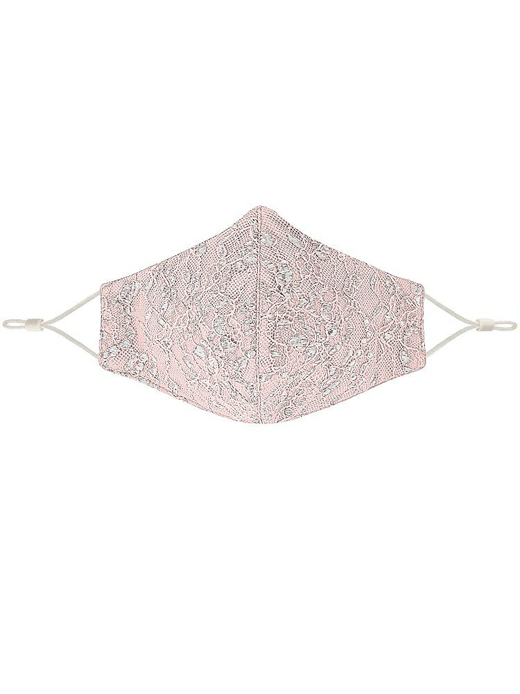 Front View - Rose - PANTONE Rose Quartz Rococo Lace Reusable Face Mask