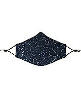 Front View Thumbnail - Midnight Navy Sequin Lace Reusable Face Mask