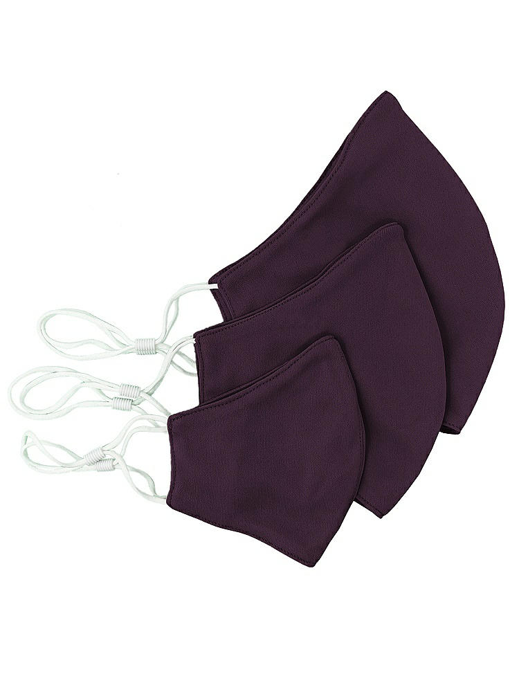 Back View - Aubergine Soft Jersey Reusable Face Mask