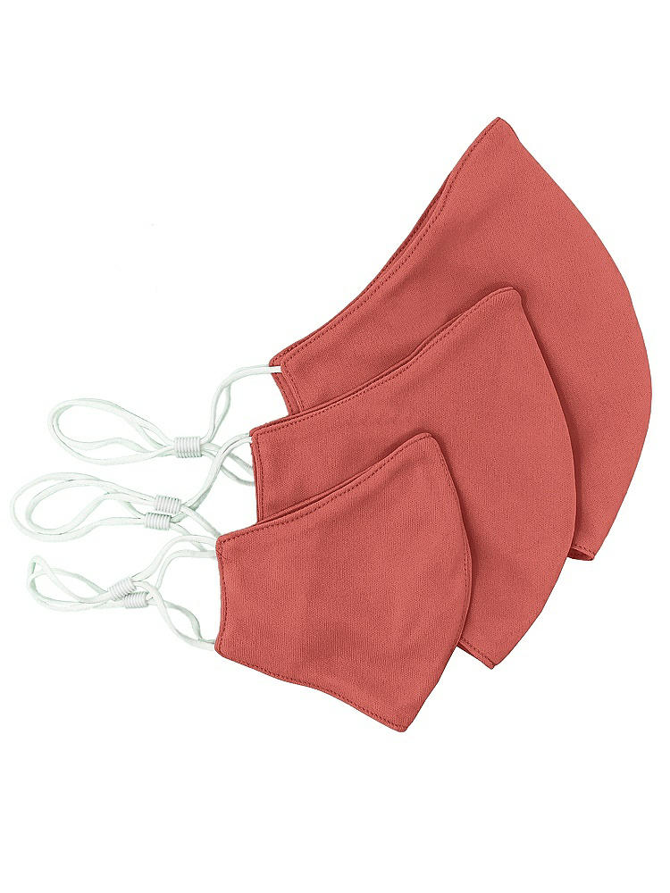 Back View - Coral Pink Soft Jersey Reusable Face Mask