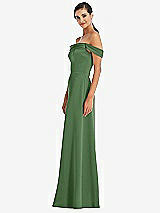 Alt View 2 Thumbnail - Vineyard Green Draped Pleat Off-the-Shoulder Maxi Dress