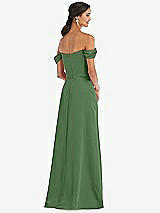Alt View 3 Thumbnail - Vineyard Green Draped Pleat Off-the-Shoulder Maxi Dress