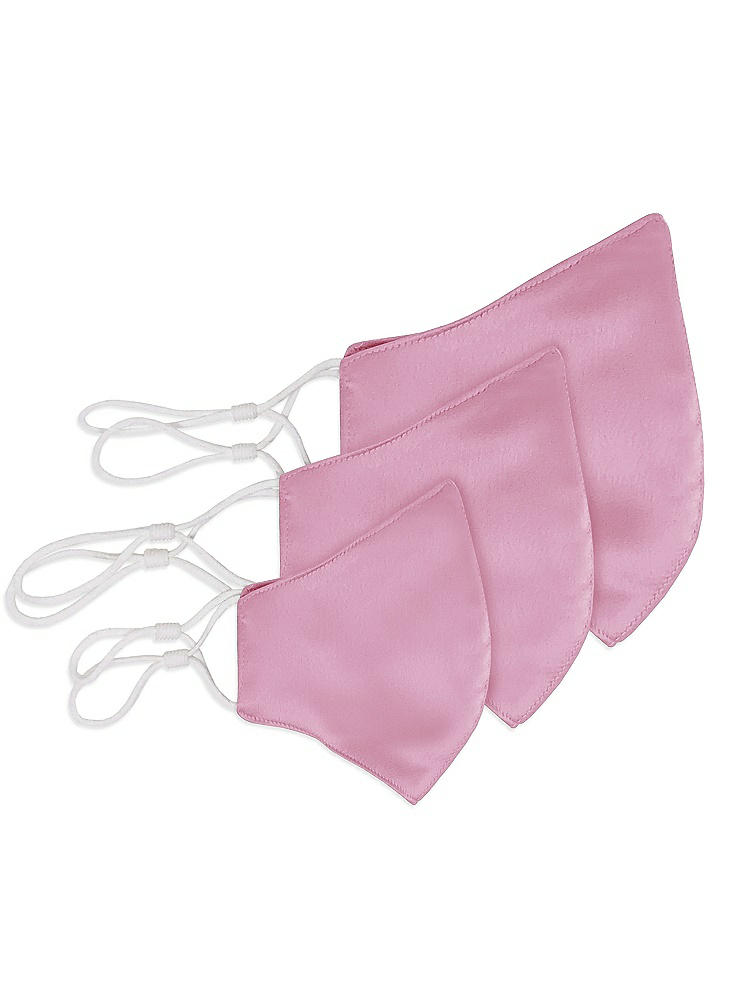Back View - Powder Pink Lux Charmeuse Reusable Face Mask