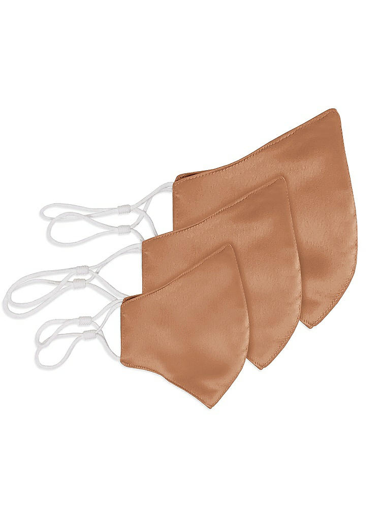 Back View - Toffee Lux Charmeuse Reusable Face Mask