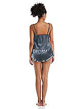 Rear View Thumbnail - Silverstone Satin Ruffle-Trimmed Lounge Shorts with Pockets - Cali
