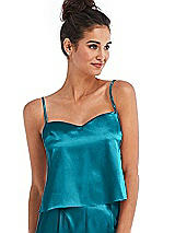 Front View Thumbnail - Oasis Split Back Satin Cami Top with Slim Straps