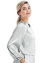 Side View Thumbnail - Sterling Satin Pullover Puff Sleeve Top - Parker