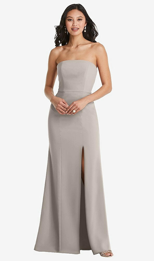 Front View - Taupe Bella Bridesmaids Dress BB134