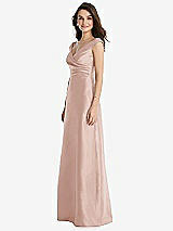 Side View Thumbnail - Toasted Sugar Off-the-Shoulder Draped Wrap Maxi Dress with Pockets