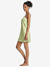 Side View Thumbnail - Mint Mini Stretch Satin Slip with Adjustable Straps - Kyle